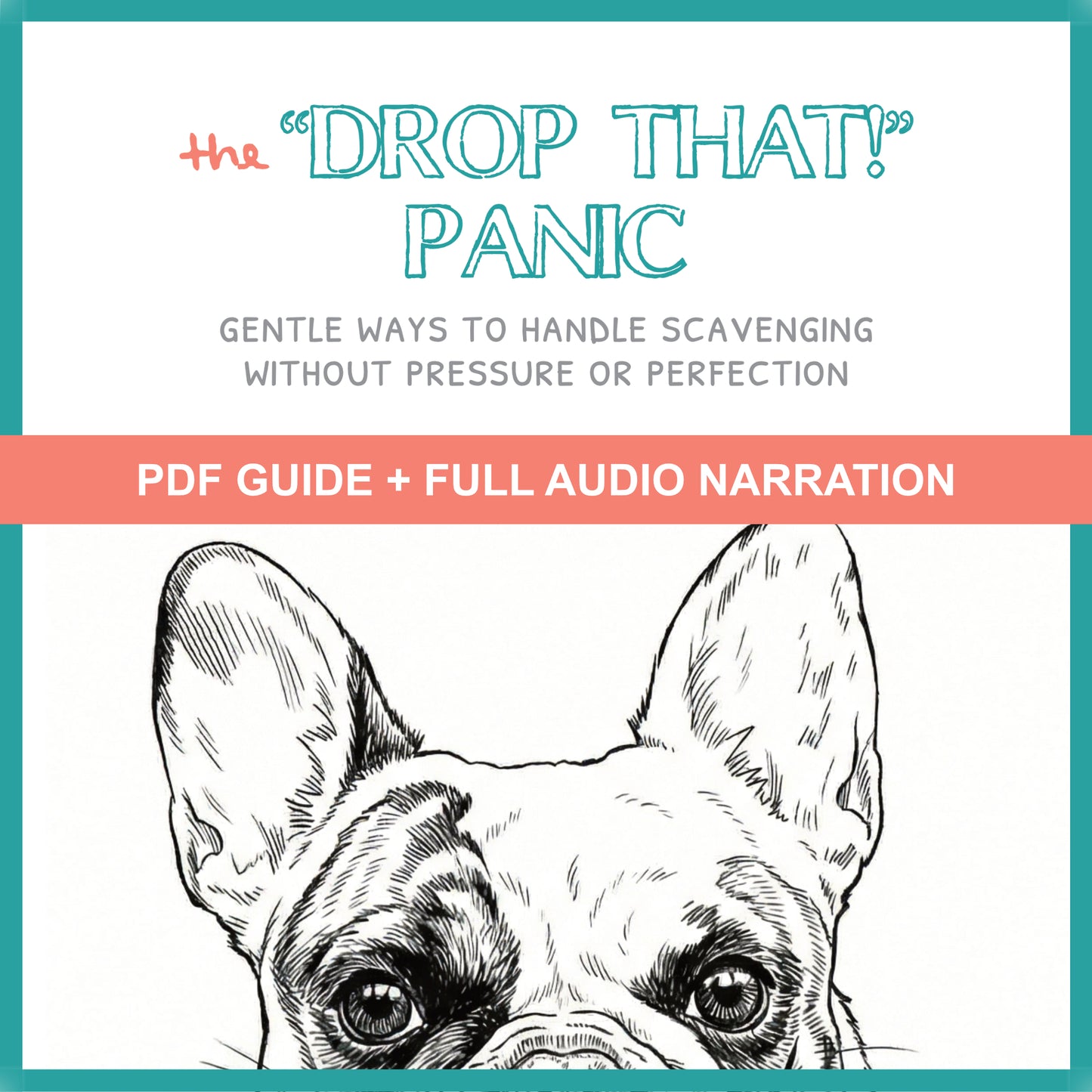 Book cover with a dog illustration and text about handling scavenging without pressure or perfection.